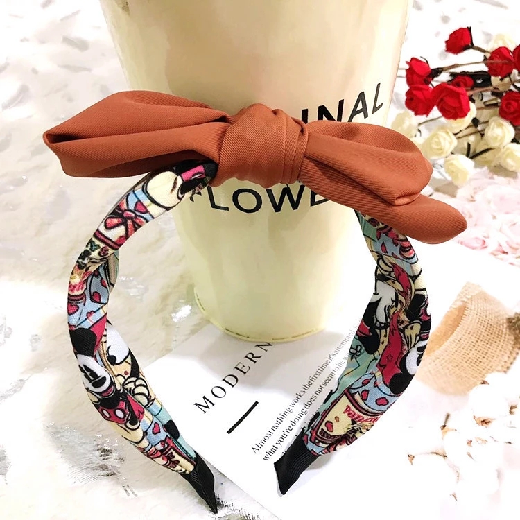 Wholesale of versatile hair clips and hair bands, Korean-style fashionable hair accessories, cute Katon Minnie double-layer large bow hair bands and headbands details Picture
