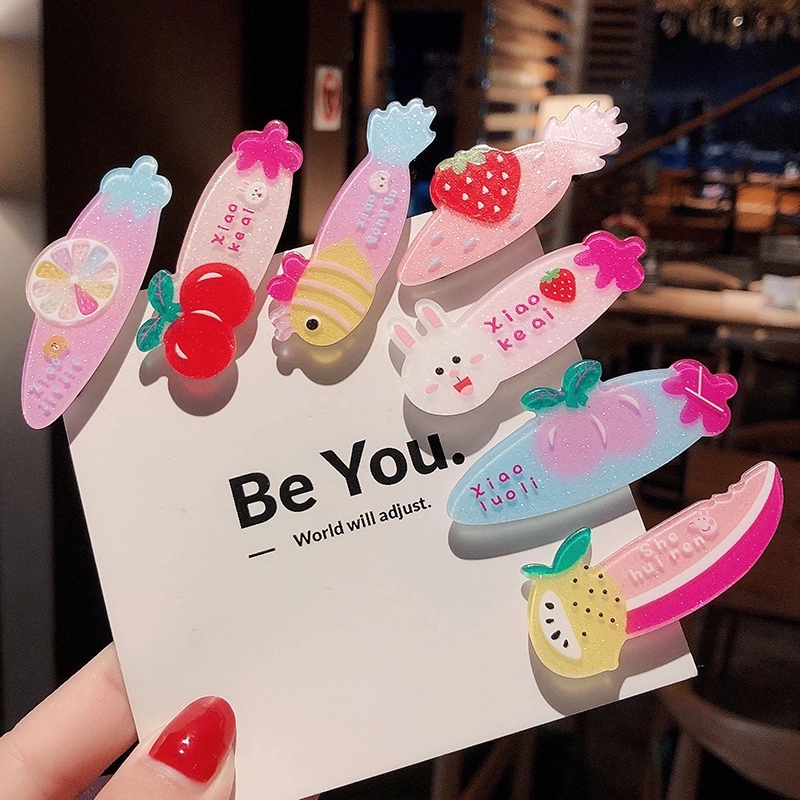Cute cartoon hair clips for children, sweet fruit BB clips, Korean clips, headwear, and fresh bangs clips Item Picture