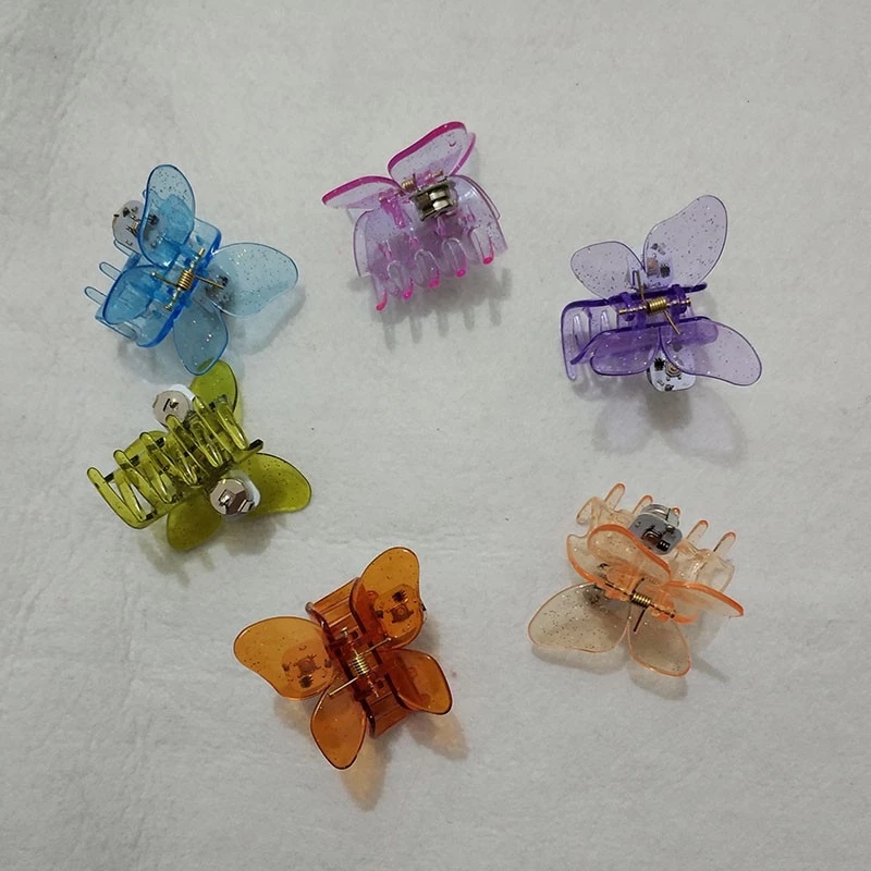 New best-selling products: LED flashing color butterfly grab clip, street stall night market children's luminous hair clip Specification drawing