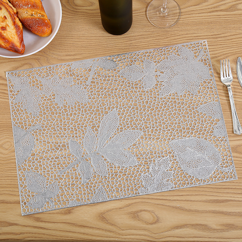 Perforated table MATS, PVC thickened Western placemats, Nordic style simple waterproof and anti-slip coasters, heat insulation pads wholesale customization full figure