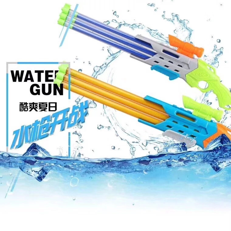 Summer's new pull-out three-tube water cannon, water gun, children's toy wholesale, hot selling water pump, drift water pump Item Picture
