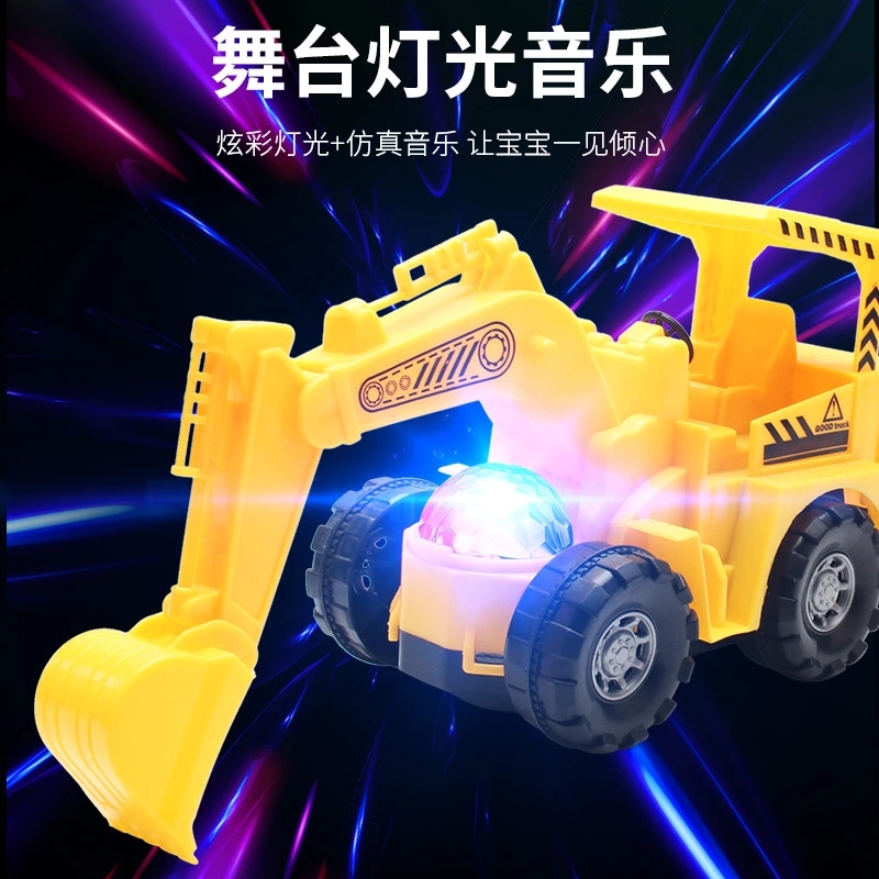 Children's toy cars, electric universal excavators, luminous engineering vehicles, night market stall products, street stall best-selling wholesale details Picture