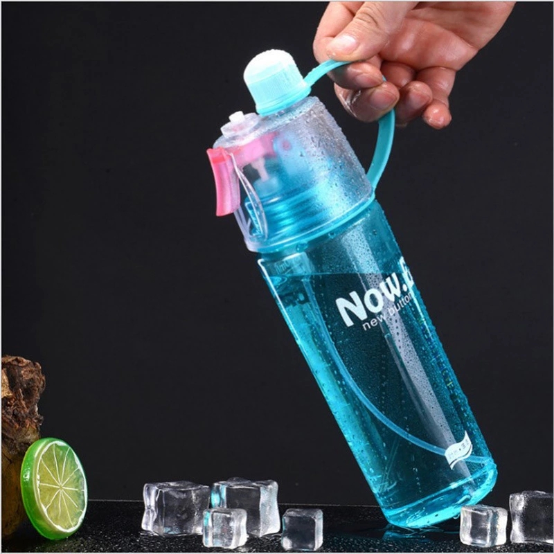 Factory direct sales of new sports spray water cups, plastic outdoor water bottles, cooling and replenishing water bottles, creative gift spray cups Specification drawing