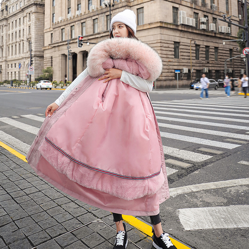 The 2020 new style of cotton-padded jacket with fleece collar and parka cotton-padded jacket for women, Korean version loose off-season down cotton-padded jacket details Picture