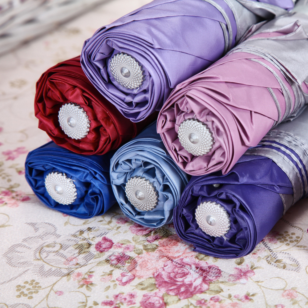 7K creative umbrellas, custom-made three-fold inverted pole sun umbrellas, sunshade umbrellas factory, hot-selling silver plastic umbrellas details Picture