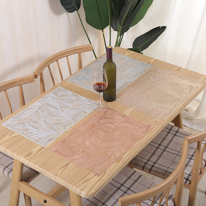 Perforated table MATS, PVC thickened Western placemats, Nordic style simple waterproof and anti-slip coasters, heat insulation pads wholesale customization details Picture