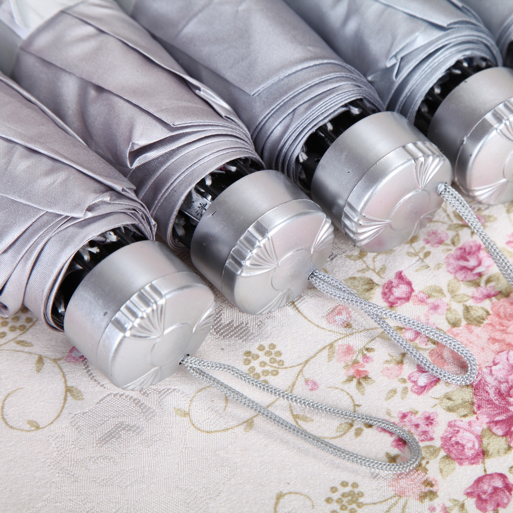 7K creative umbrellas, custom-made three-fold inverted pole sun umbrellas, sunshade umbrellas factory, hot-selling silver plastic umbrellas Specification image