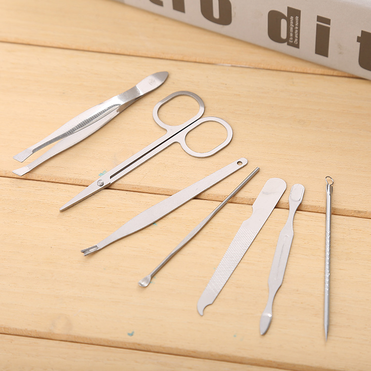 10-piece set of beauty and nail care tools, nail clipper set, 10-piece leather case set, custom LOGO Specification image