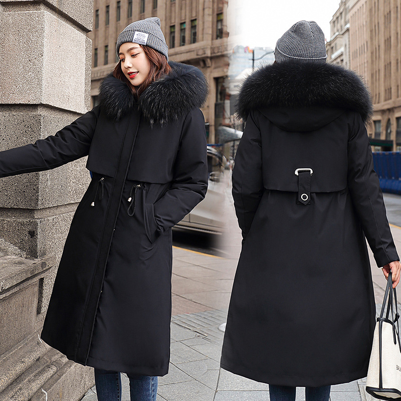 The 2020 new style of cotton-padded jacket with fleece collar and parka cotton-padded jacket for women, Korean version loose off-season down cotton-padded jacket