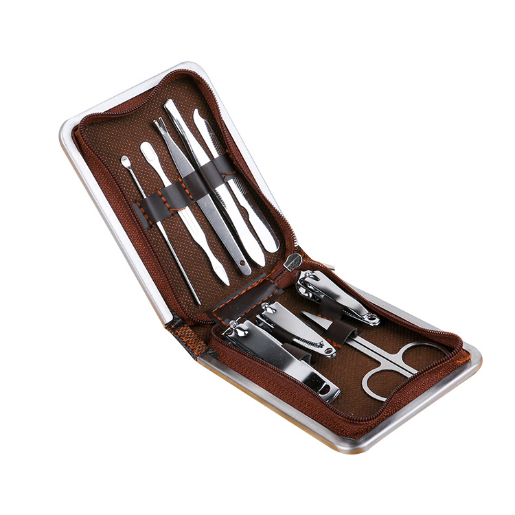 Nail clipper set, zipper case, 9-piece nail tool set, nail clippers, nail clippers, beauty and nail care set Item Picture