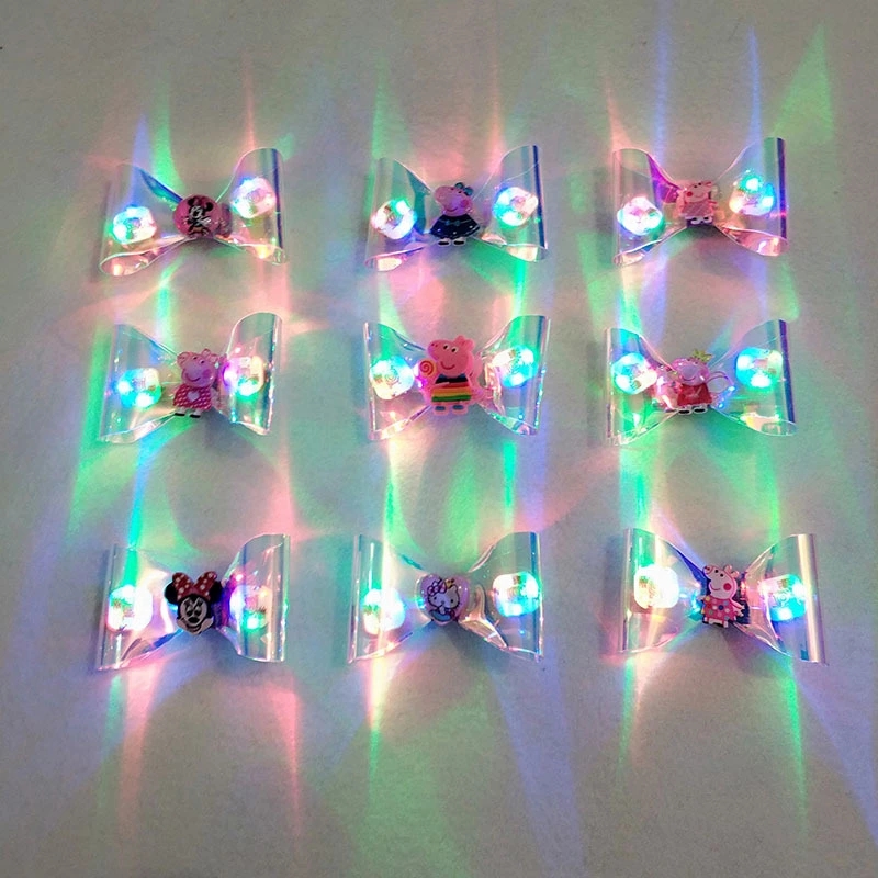 The new bow Led illuminated hair clip, reflective surface hair clip, children's accessories, headwear, illuminated hair clip is popular at street stalls details Picture