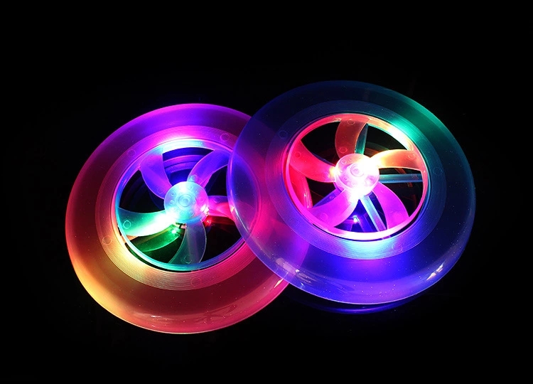 New led flash frisbee with fan blades, beach square illuminated toy flash flying saucer, outdoor sports frisbee Specification drawing