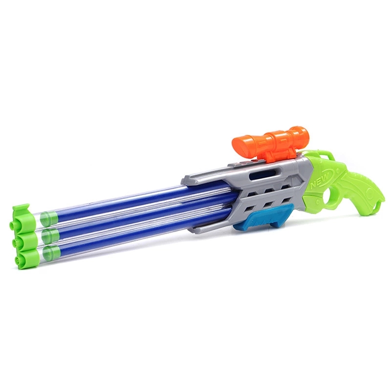 Summer's new pull-out three-tube water cannon, water gun, children's toy wholesale, hot selling water pump, drift water pump details Picture