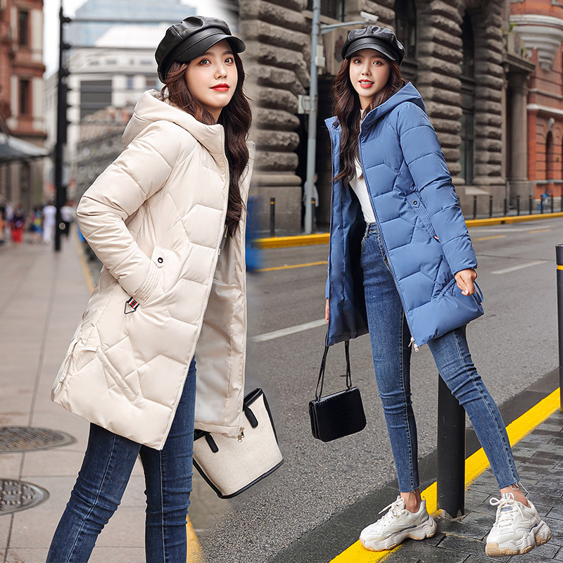 Korean winter clothing 2020 new style cotton-padded jacket, slimming and thickening down cotton-padded jacket for women, mid-length cotton-padded jacket out of season details Picture