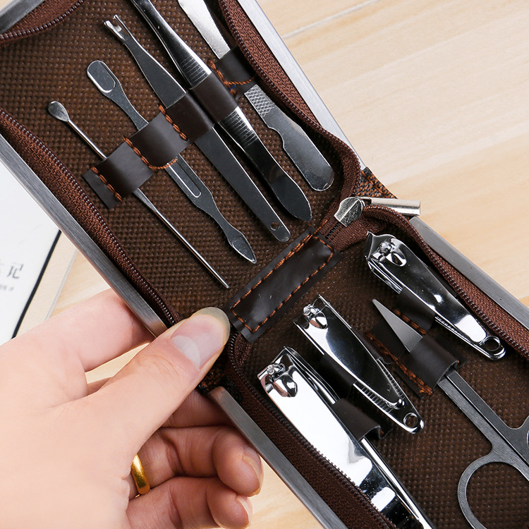 Nail clipper set, zipper case, 9-piece nail tool set, nail clippers, nail clippers, beauty and nail care set Specification image
