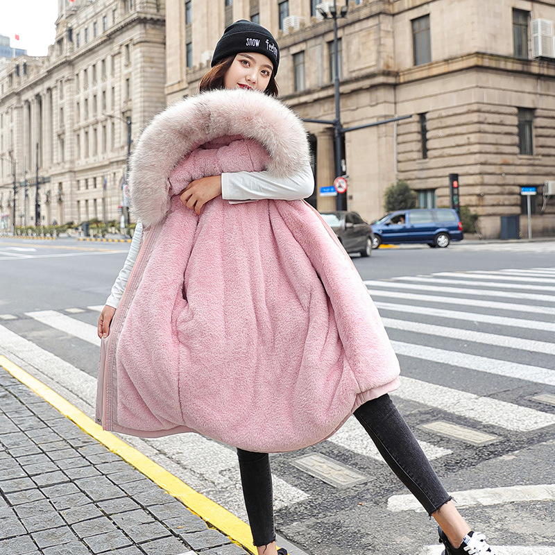 冬装棉袄2020年新款女中长款棉衣加厚加绒派克棉服韩版宽松大毛领