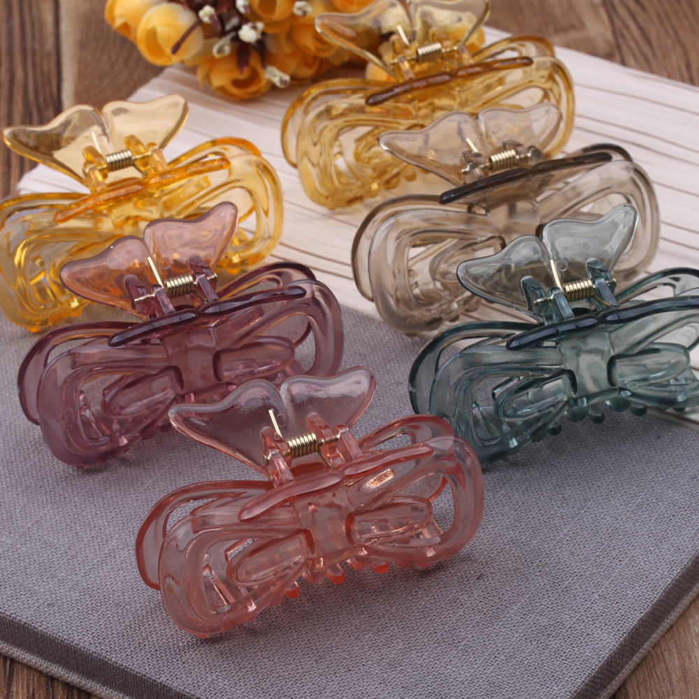 2-yuan store accessories: Transparent, colorful flower grabbers, sweet hair grabbers, versatile bangs clips, hair clips details Picture