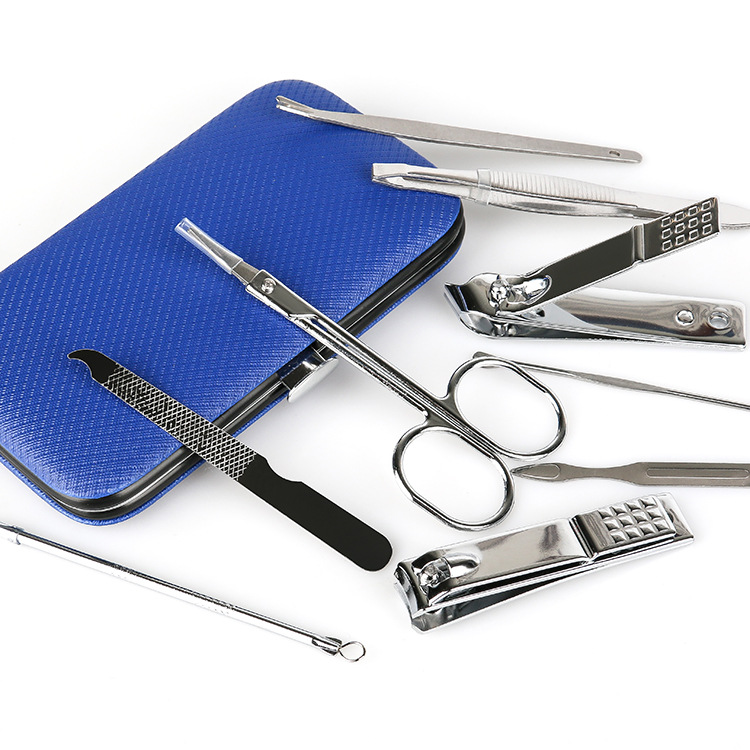 Nail art tool set, 9-piece leather case set, exquisite promotional gift, beauty set, portable nail clipper set for home use Application Scenario