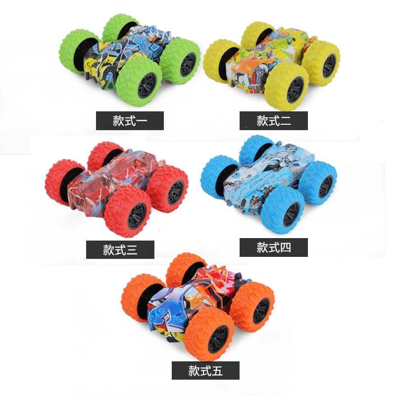 Cross-border new products: Climbing double-sided dual-inertia vehicle, four-wheel drive off-road graffiti toy vehicle, rotating stunt swing vehicle model Specification drawing