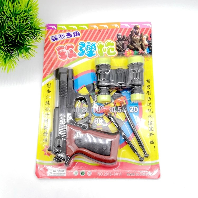 A new type of children's soft bullet gun toy is selling well at the street stall. It comes with a set of soft bullet guns, suction cups and telescopes Item Picture