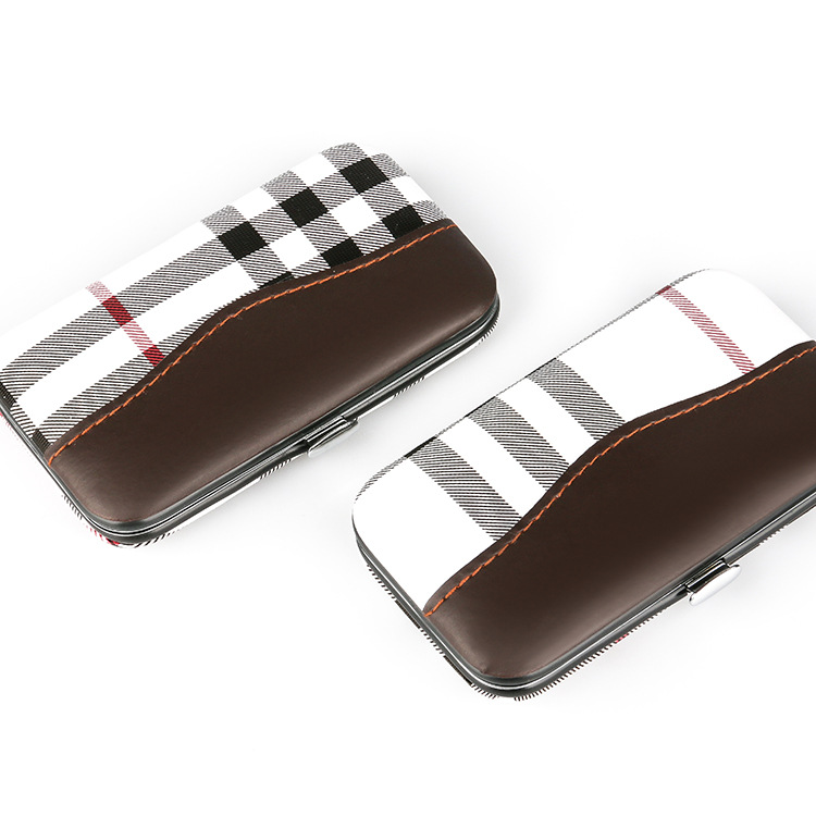 Nail clipper set 7-piece home beauty and nail care tools gift customization logo checkered nail clipper set Specification image