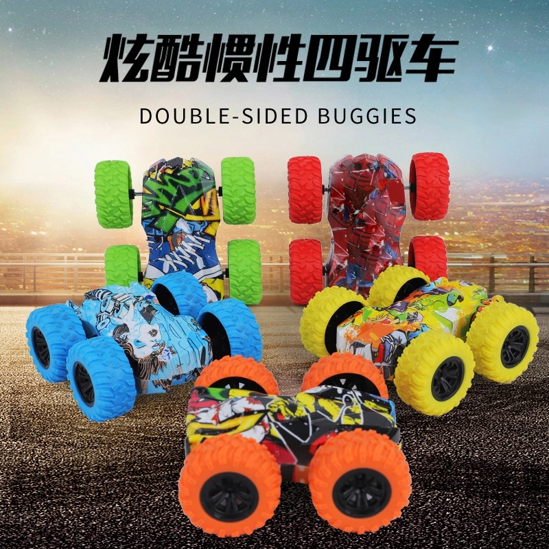 Cross-border new products: Climbing double-sided dual-inertia vehicle, four-wheel drive off-road graffiti toy vehicle, rotating stunt swing vehicle model full figure