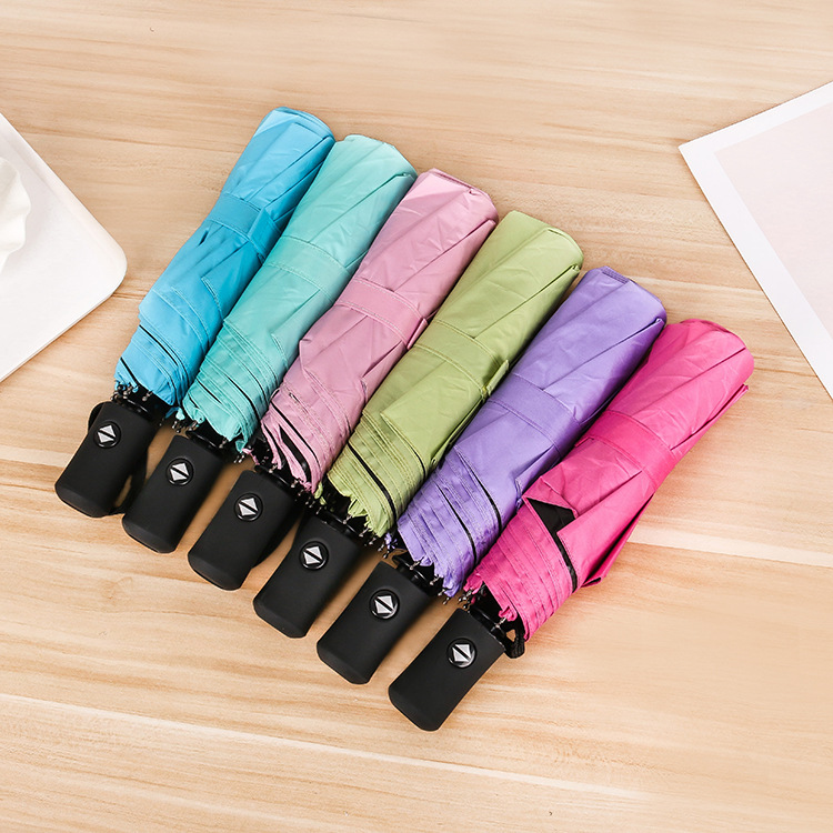 Creative water-blooming fully automatic umbrella, rain and sun dual-purpose three-fold umbrella, student sun protection and UV protection sun umbrella Specification image