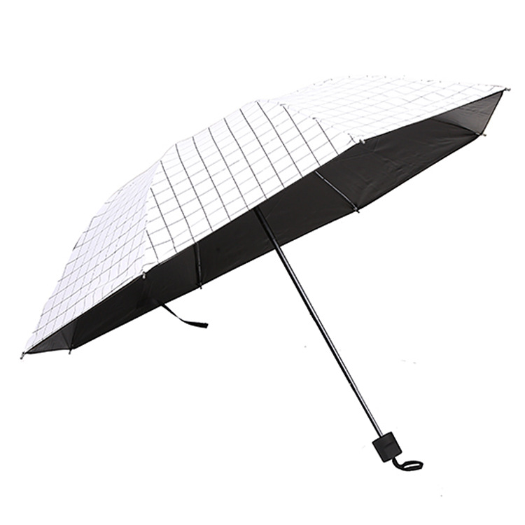 Korean creative striped black rubber sunshade umbrella, fresh and cute couple black and white checkered umbrella, princess umbrella, sun umbrella Item Picture