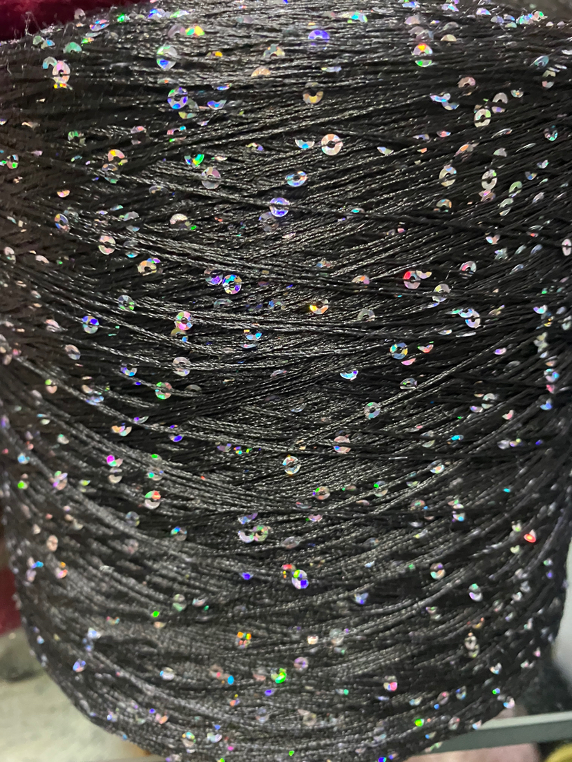 3mm black polyester thread with laser sheet in stock details Picture