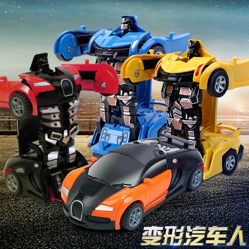 Children's toy car one-click transformation toy King Kong 5 boy inertial impact transformation car robot street stall toy full figure