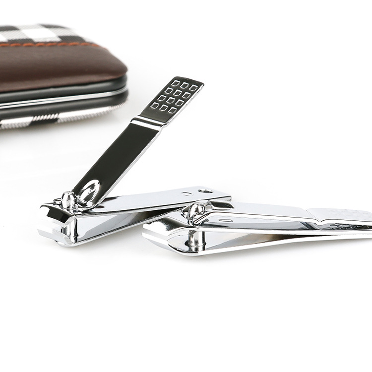 Nail clipper set 7-piece home beauty and nail care tools gift customization logo checkered nail clipper set Item Picture