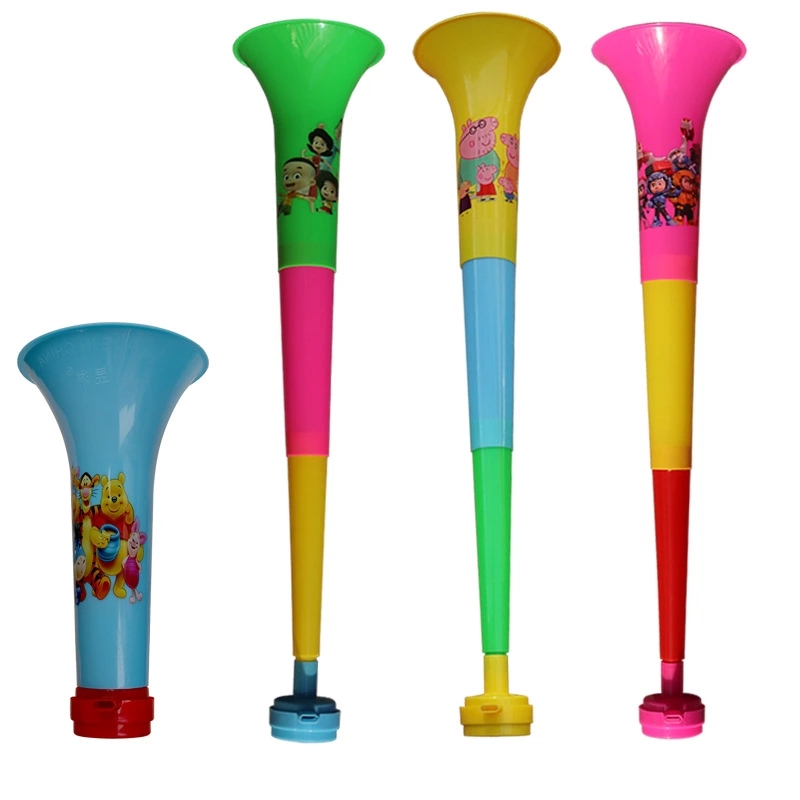 Three large telescopic children's toy horns, baby plastic toy horns, cheerleading small horns, and cheering horns Item Picture