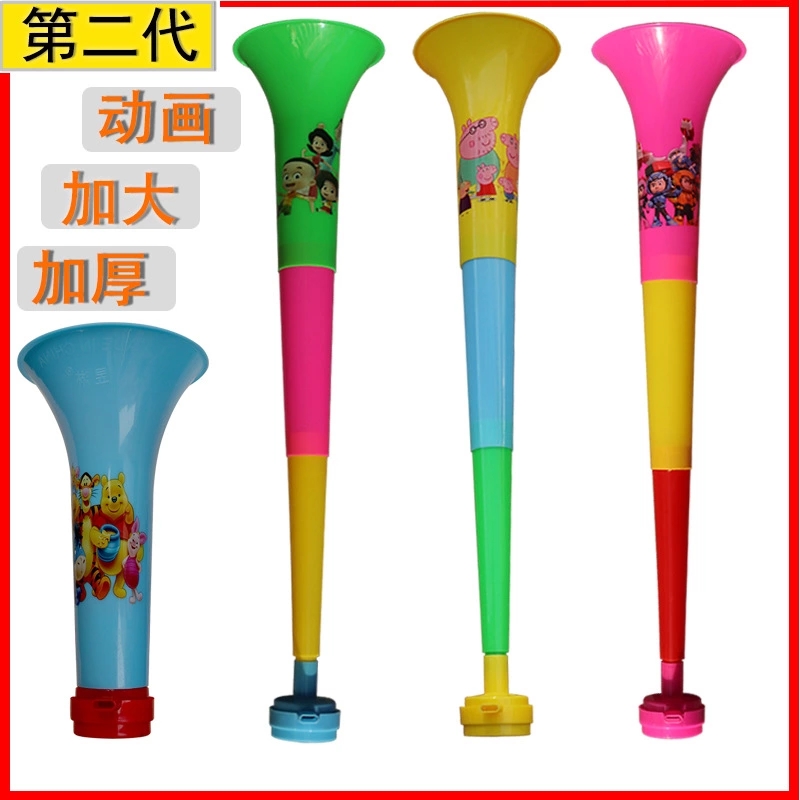 Three large telescopic children's toy horns, baby plastic toy horns, cheerleading small horns, and cheering horns details Picture