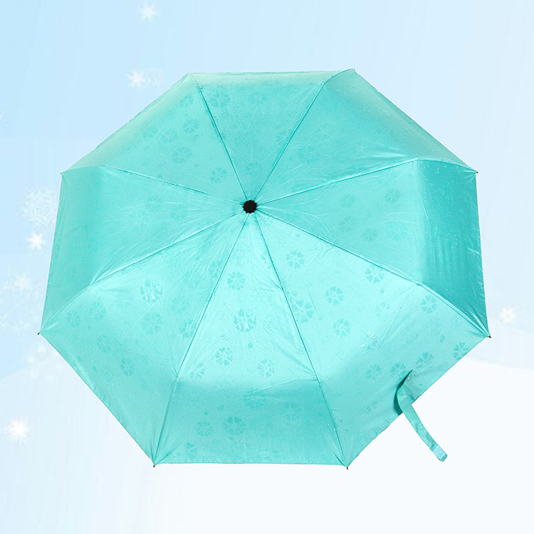 Creative water-blooming fully automatic umbrella, rain and sun dual-purpose three-fold umbrella, student sun protection and UV protection sun umbrella details Picture