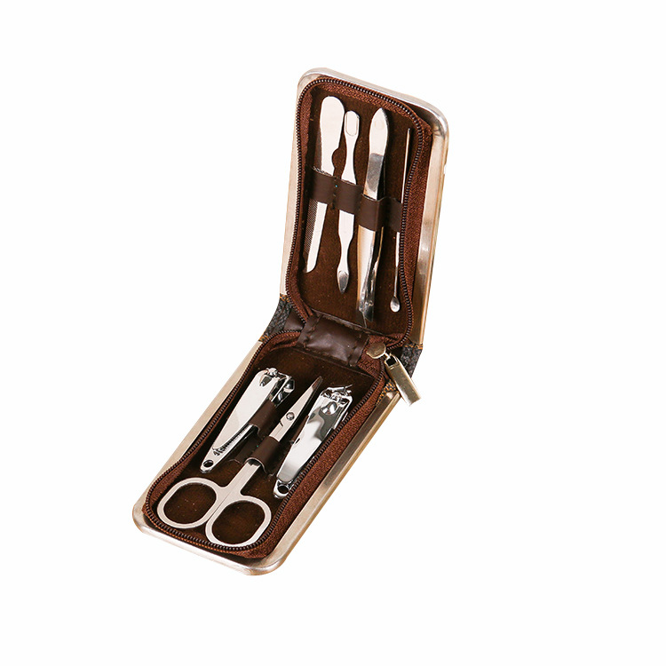 Factory direct sales of 7-piece nail tool zipper bags, nail covers, decoration nails, beauty care products in stock, nail clipper sets Item Picture