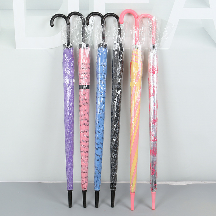 Wholesale of colorful transparent umbrellas, eco-friendly umbrellas, automatic long-handled gift umbrellas, advertising umbrellas, ten-yuan store supply Application Scenario