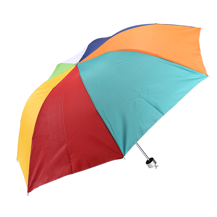 Korean version creative umbrella manufacturer direct sales portable rainbow silver gel sun protection umbrella gift advertisement folding umbrella Item Picture