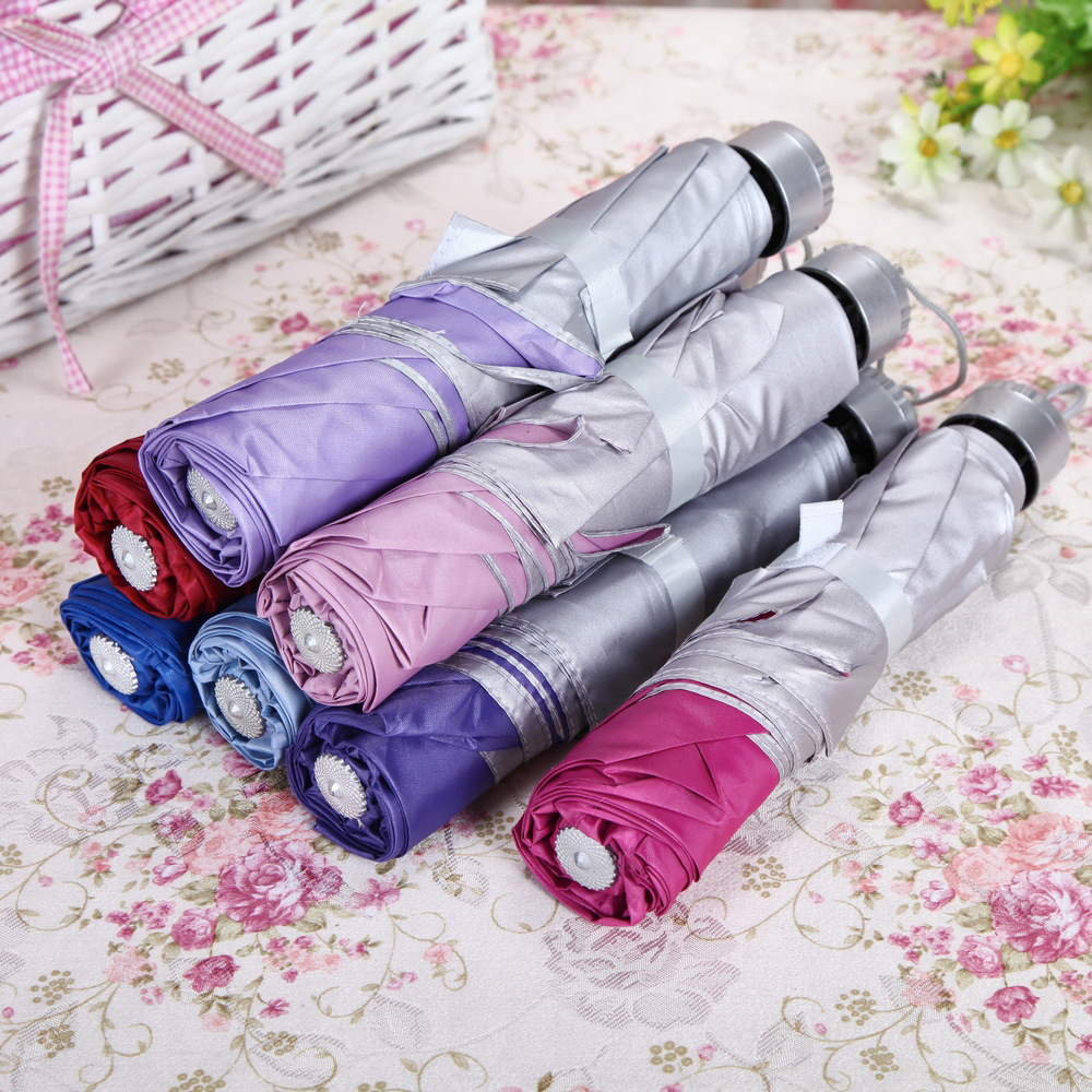 8 creative umbrella strands, three-fold inverted pole sun umbrellas, hot-selling silver plastic umbrellas from the sunshade umbrella factory