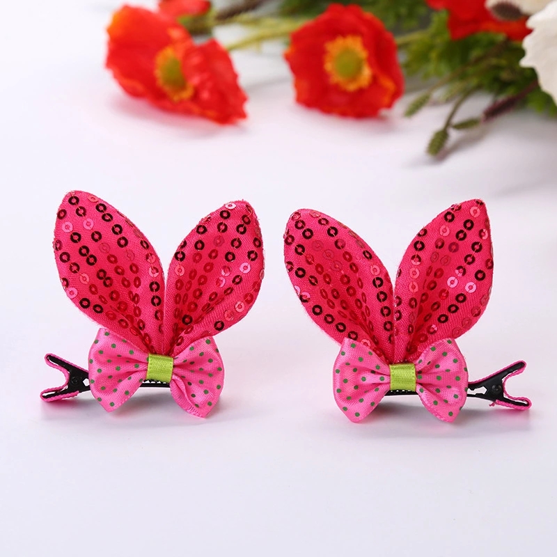 Korean girls' cute children's hair accessories, adorable cartoon rabbit ear bows, baby hair clips and headwear wholesale are selling well Specification drawing