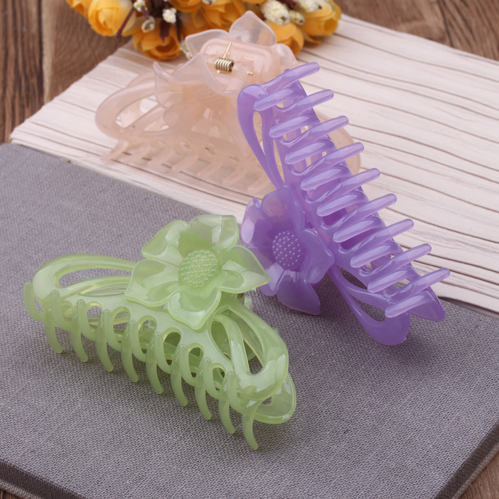 2 yuan tienda accesorios baño grip grande grande tamaño medio simple resistente a la caída clip superior clip plástico coreano grip pelo accesorios details Picture