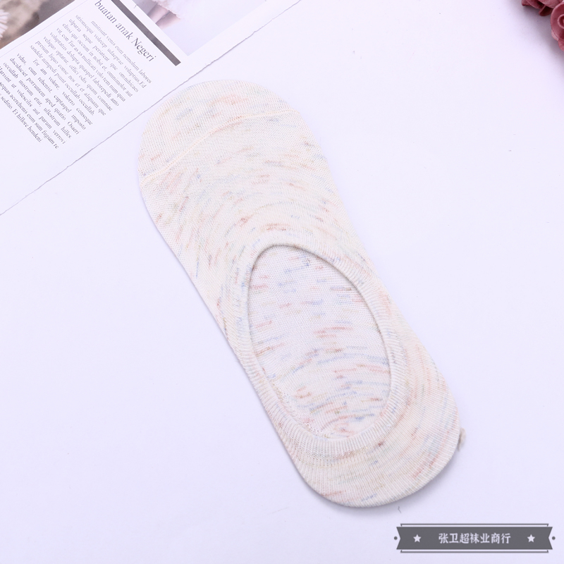 Factory direct sales of women's fashionable, colorful and fresh color anti-slip boat socks, summer thin invisible shallow socks Specification image