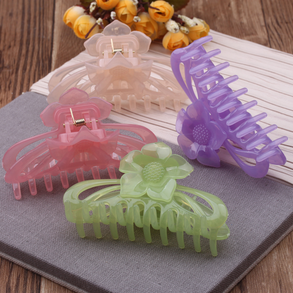 2 yuan tienda accesorios baño grip grande grande tamaño medio simple resistente a la caída clip superior clip plástico coreano grip pelo accesorios Specification image