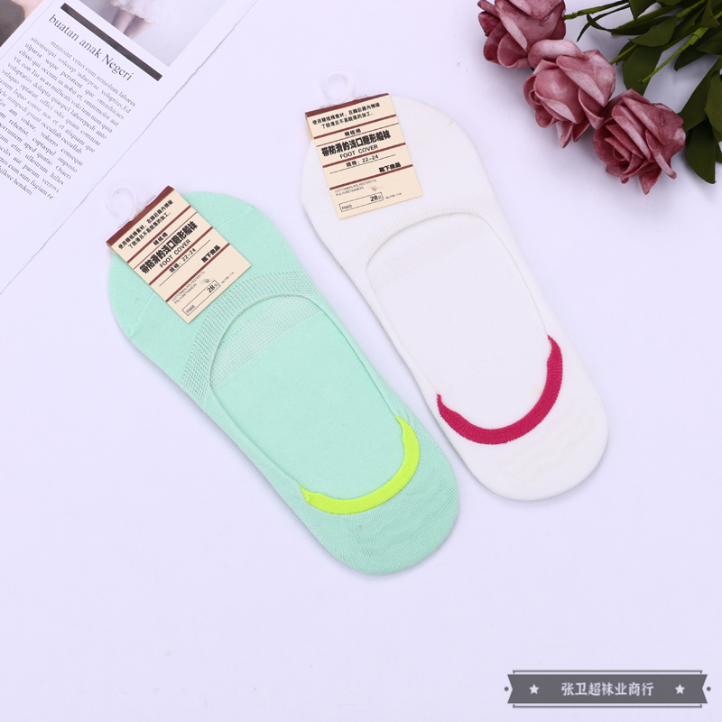 Factory direct sales of multi-color matching anti-slip boat socks, summer thin invisible shallow socks that won't fall off and ins style socks