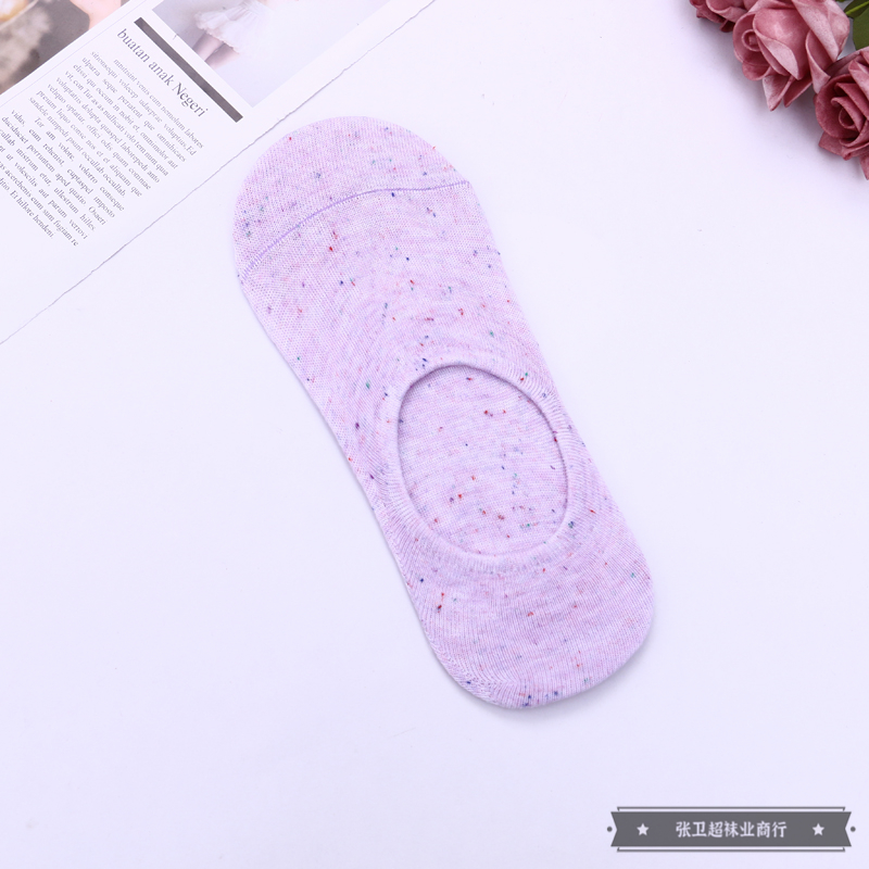 Factory direct sales of women's fashionable, colorful and fresh color anti-slip boat socks, summer thin invisible shallow socks Item Picture