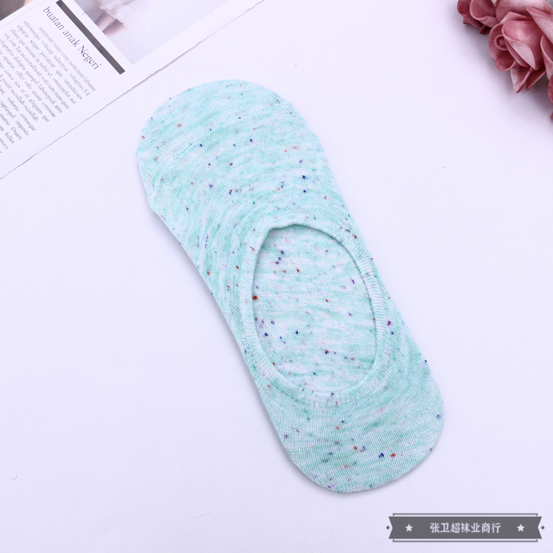 Factory direct sales of women's fashionable, colorful and fresh color anti-slip boat socks, summer thin invisible shallow socks details Picture