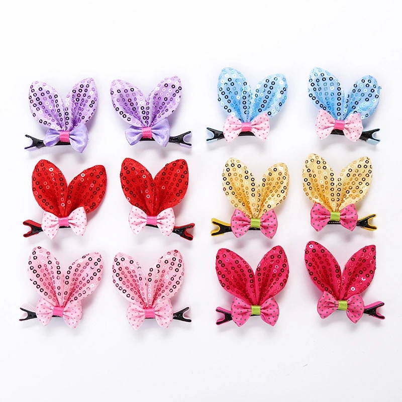 Korean girls' cute children's hair accessories, adorable cartoon rabbit ear bows, baby hair clips and headwear wholesale are selling well Item Picture