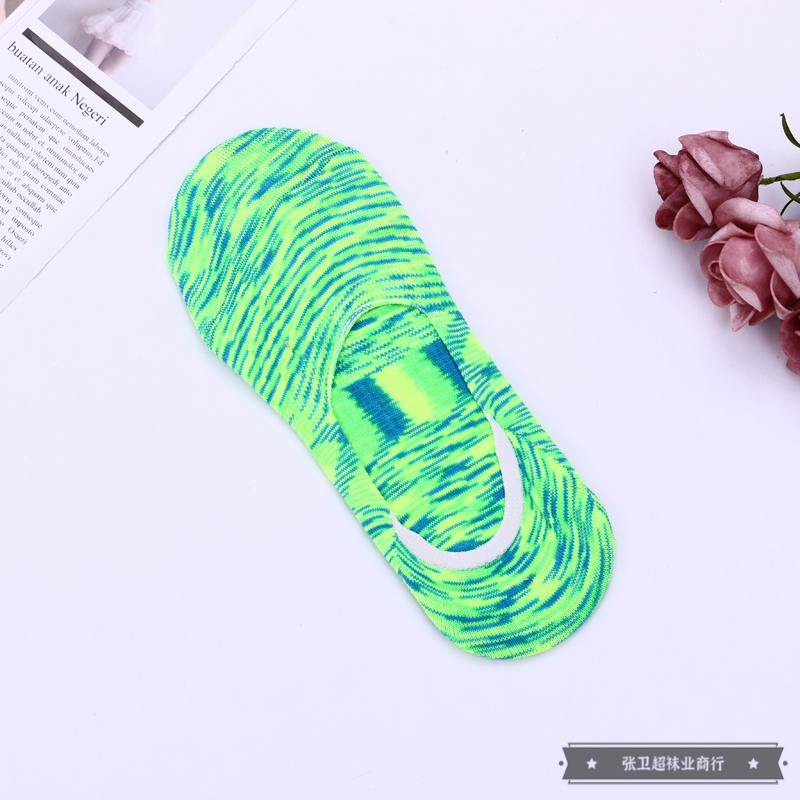 One-piece consignment of socks from the street stall. Colorful mixed striped pattern decorated women's summer thin invisible shallow-mouth boat socks that won't fall off, and one-piece consignment of Ins-style socks Specification image