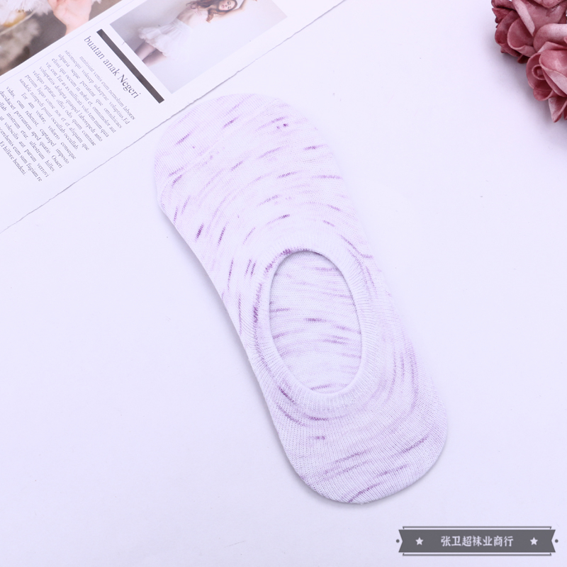 Factory direct sales of women's fashionable, colorful and fresh color anti-slip boat socks, summer thin invisible shallow socks Application Scenario