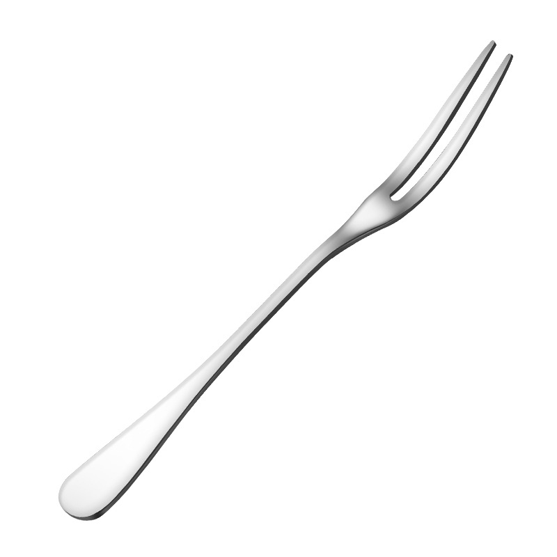 Korean-style tableware set, stainless steel Western cuisine two-toothed fruit fork, dessert fork, travel student portable set, family set Item Picture