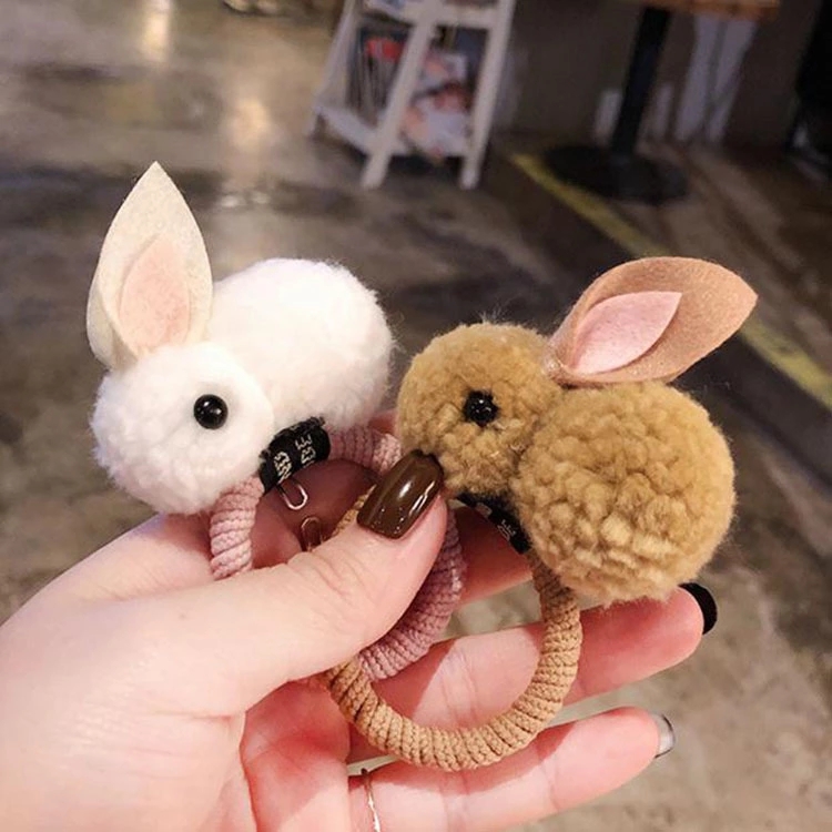 Winter new Korean cute and adorable girl hair bands, three-dimensional plush hair clips, little rabbit children's crown hair accessories and headwear Application Scenario
